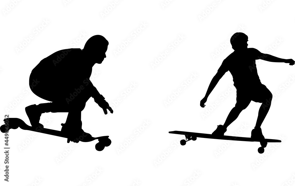 Fototapeta premium Long Boarding Silhouette Vector 