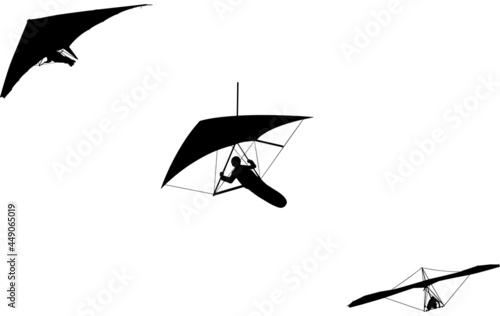 Hang Gliding Silhouette Vector 