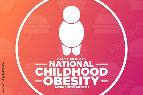 September is National Childhood Obesity Awareness Month. Holiday concept. Template for background, banner, card, poster with text inscription. Vector EPS10 illustration.