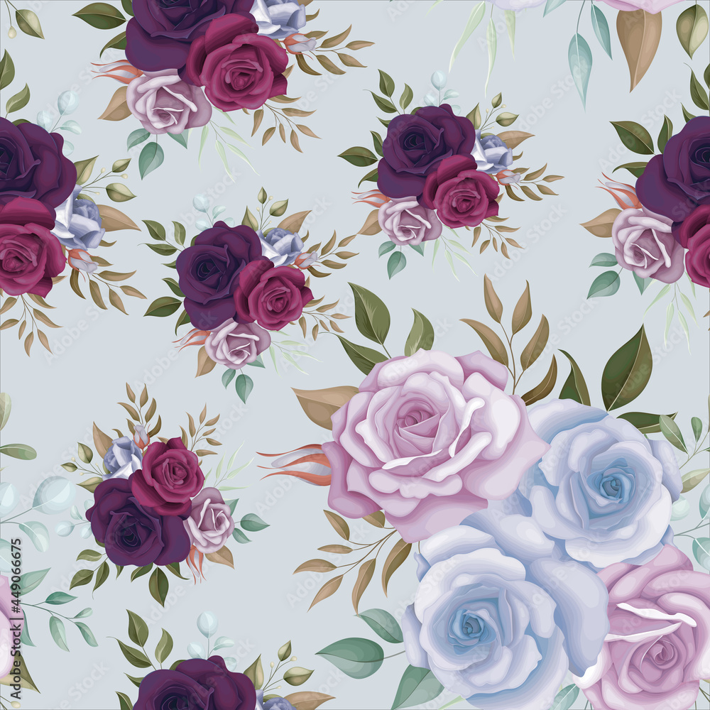 Elegant floral seamless pattern with beautiful flowers ornaments Elegant floral seamless pattern with beautiful flowers ornaments