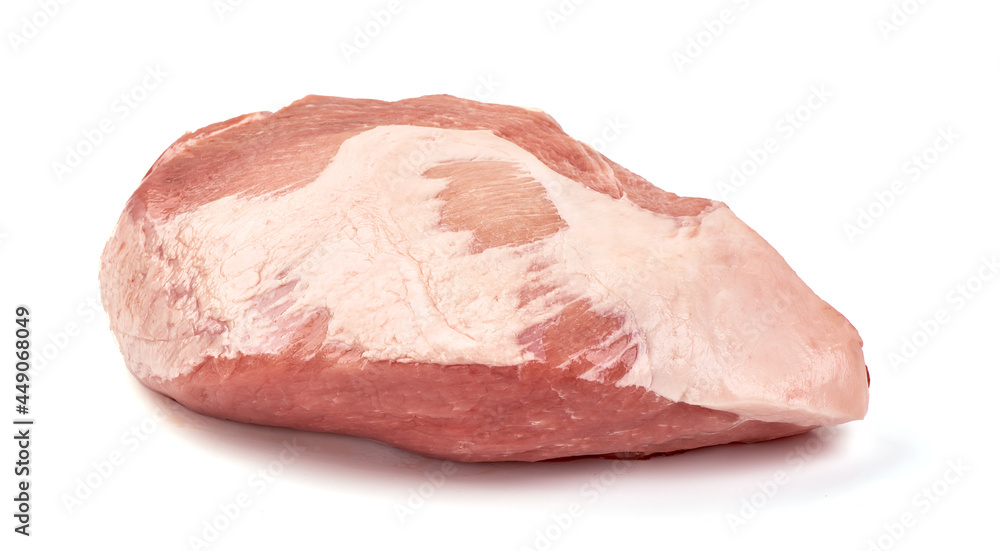 Raw pork shoulder, pork parts, isolated on white background. High resolution image. Raw pork shoulder, pork parts, isolated on white background. High resolution image.