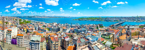 Istanbul aerial city panorama, Istanbul city lanscape view from Europa to Asia © Pavlo Vakhrushev
