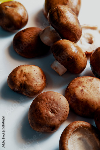 Ingredient Background Cremini Mushrooms