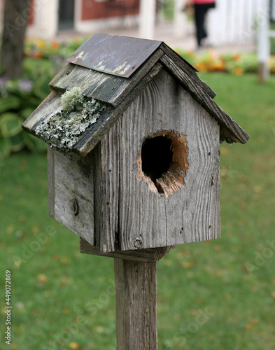 Wooden birdhouse outside during the day 