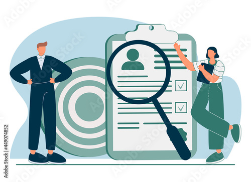 HR and headhunter service abstract concept vector illustration set. Human resources, candidates, performance management, find employee, job applicant, HR management software abstract metaphor
