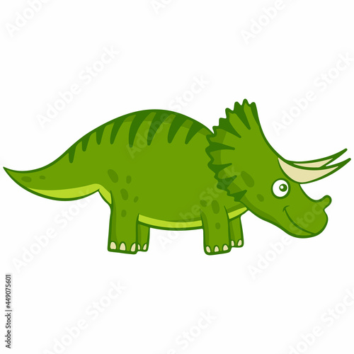 Dinosaur. Funny colorful dinosaur in cartoon style. An animal of the Jurassic period. Vector. © tamatus_art