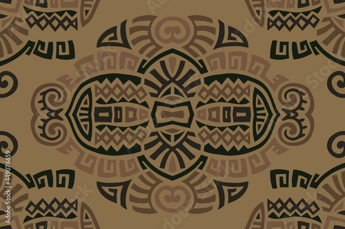 Abstract Ethnic Vector Seamless Pattern. Trendy boho tile. African textile design. Scandinavian ornament. Perfect for wallpaper, cloth, wrapping paper and other endless fill.