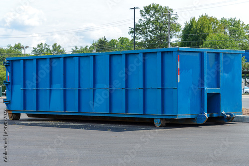 large iron dumpster garbage metal recycle outdoor photo
