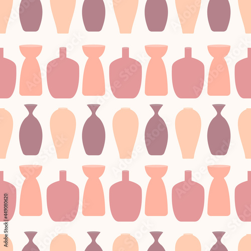 Beautiful seamless pattern with abstract colorful vases. Vector background can be used for fabric  textile  wallpaper  wrap ect.