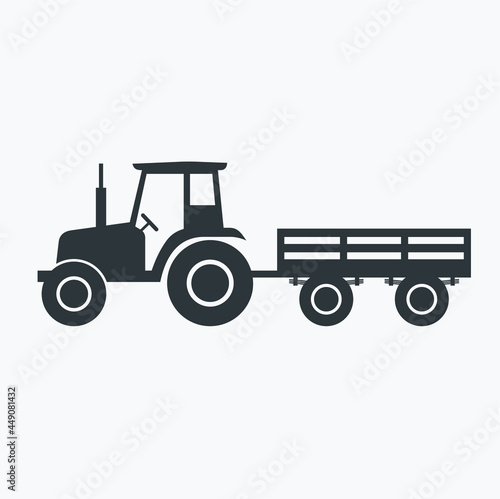 tractor and trailers illustration, vector art.