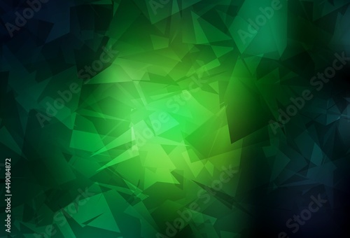 Dark Green vector template with chaotic poly shapes.