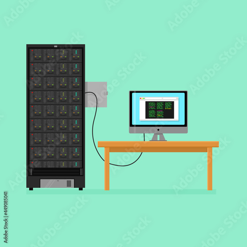 Server Room Icon Vector Illustration