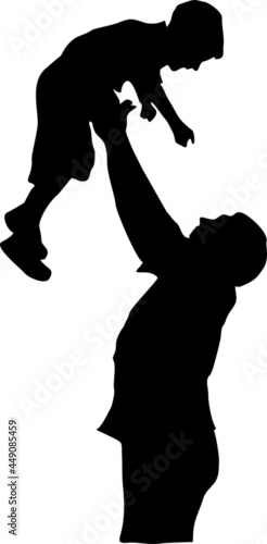 Father's day, father and son silhouette