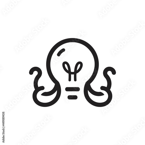 octopus and lamp idea icon