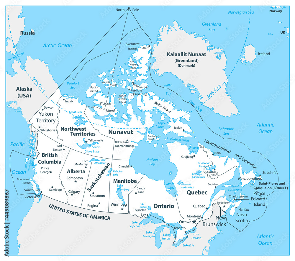 Canada Map White Color
