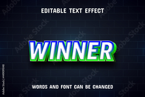 Winner text - editable text effect