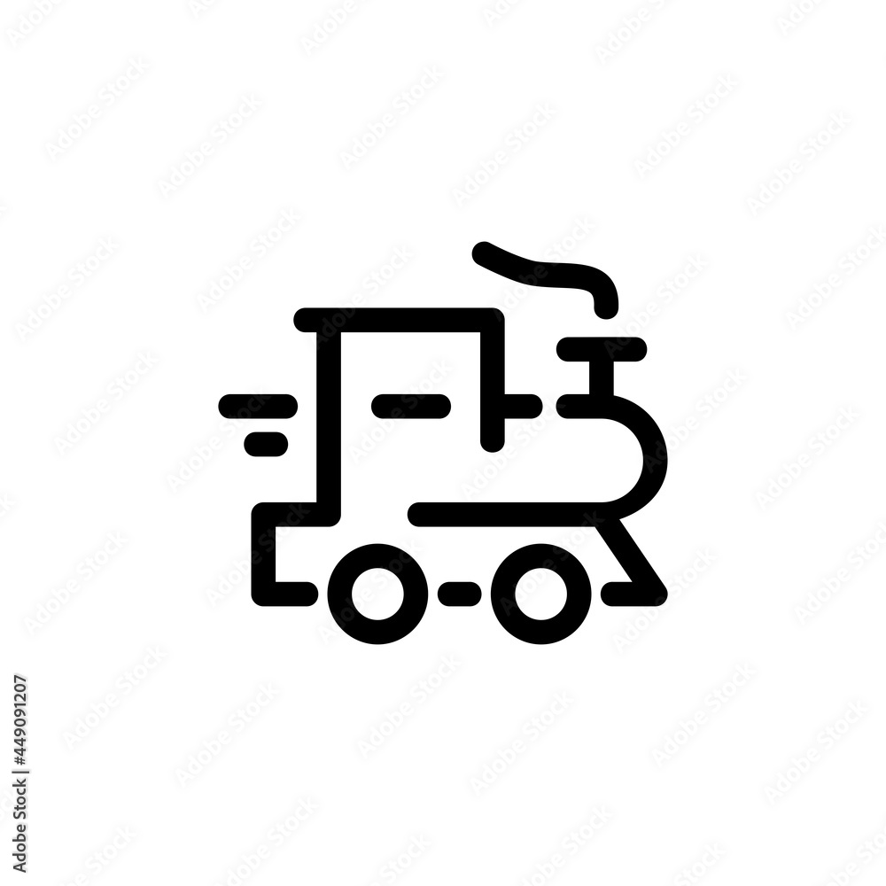 Steam Train Monoline Icon Logo for Graphic Design Steam Train Monoline Icon Logo for Graphic Design