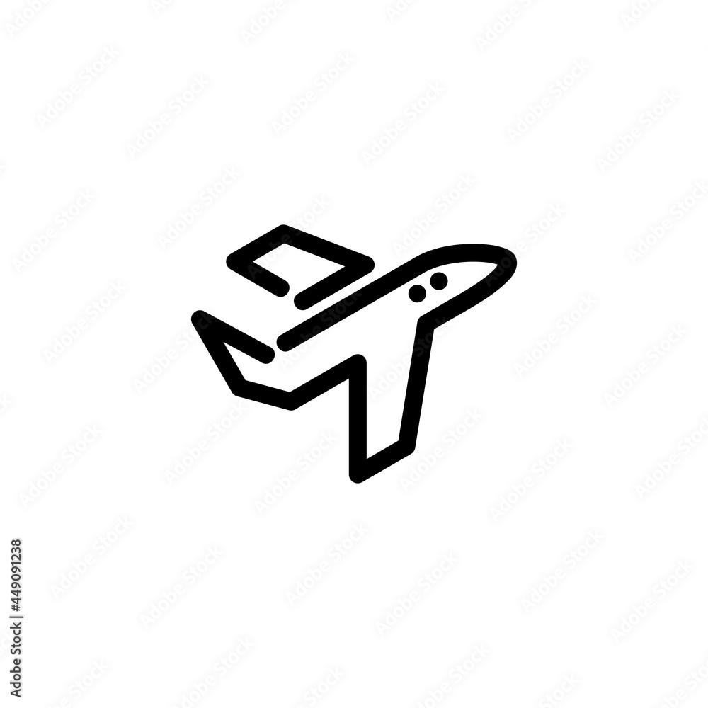 Plane Monoline Icon Logo for Graphic Design Plane Monoline Icon Logo for Graphic Design