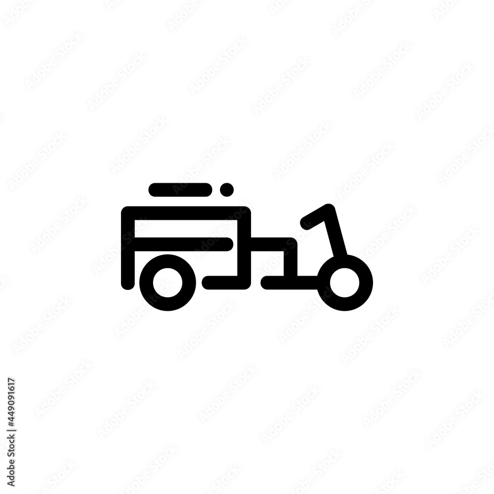 Tricycle Bike Monoline Icon Logo for Graphic Design