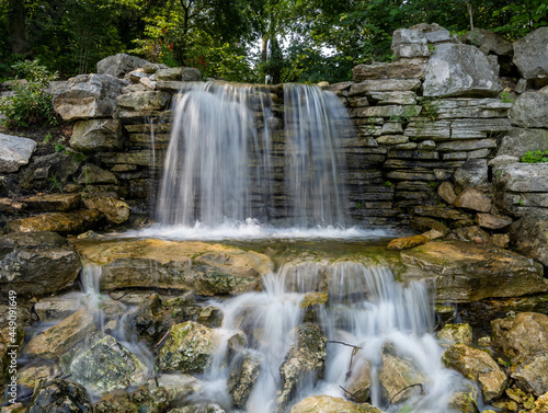 Waterfalls at the Forest park in St Louis, MO