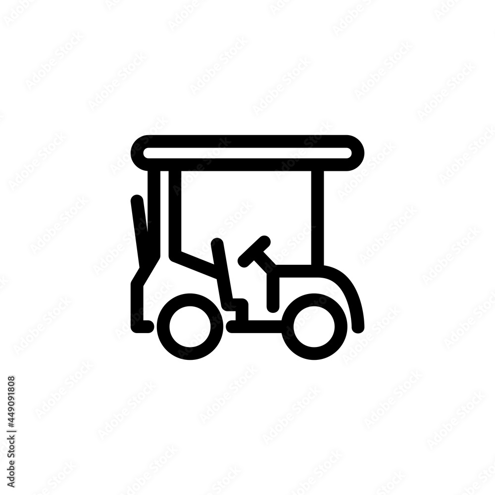 Golf Cart Monoline Icon Logo for Graphic Design Golf Cart Monoline Icon Logo for Graphic Design