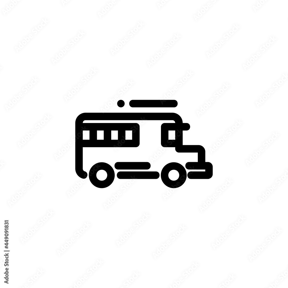 School Bus Monoline Icon Logo for Graphic Design School Bus Monoline Icon Logo for Graphic Design