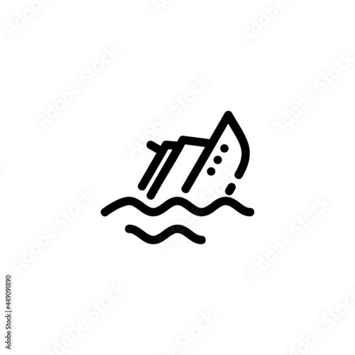 Sink Ship Monoline Icon Logo for Graphic Design