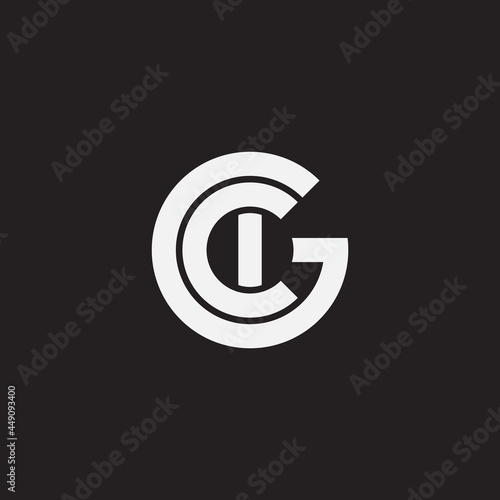 letter cgi simple circle geometric line logo vector