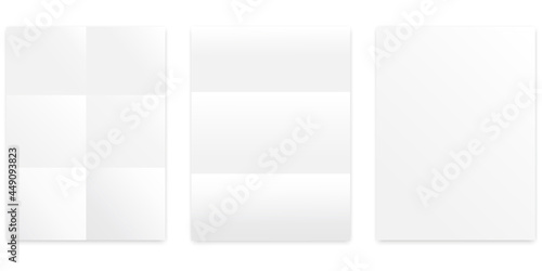 Folded sheets in realistic style. Template background. Mockup template. Vector illustration. Stock image.