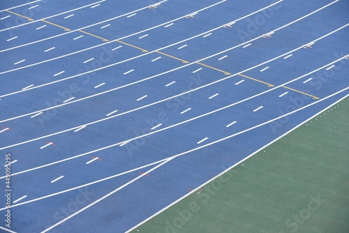 Track of athletic field with nobody