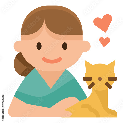 petting flat icon