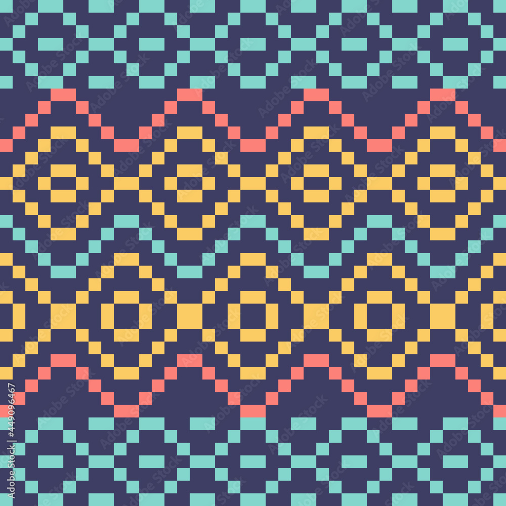 Fototapeta premium Geometric ethnic pattern or tribal seamless pattern fabric design. Abstract background Vector.