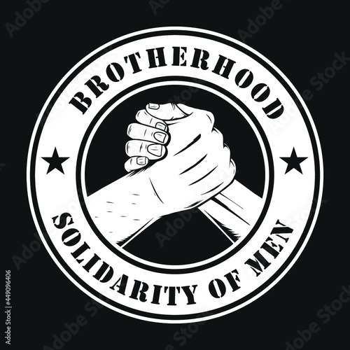 Brotherhood logo ,Vintage style ,Monochrome color ,with outline photo