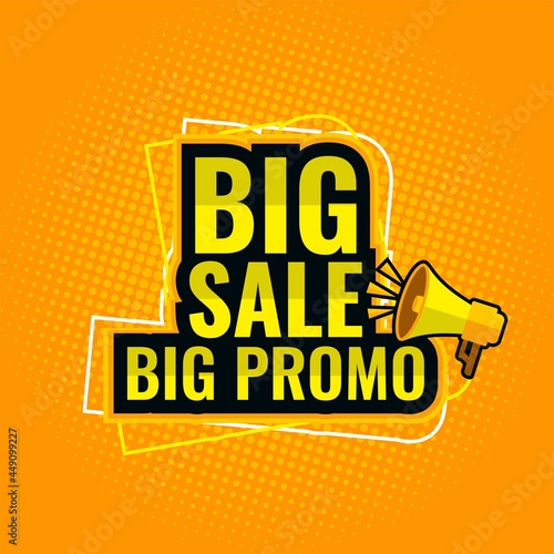 Big sale big promo sale banner yellow promotion advertising