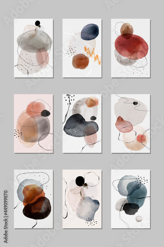 Colorful abstract watercolor stain set vector