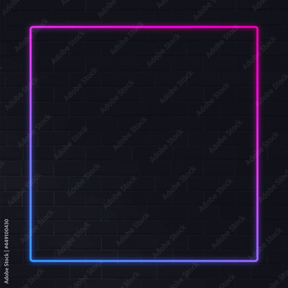 Pink and blue neon frame neon frame on a dark background vector - obrazy, fototapety, plakaty 