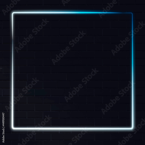 White and blue neon frame on a dark background vector