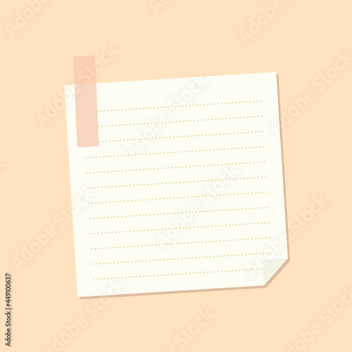 Beige lined notepaper journal sticker vector