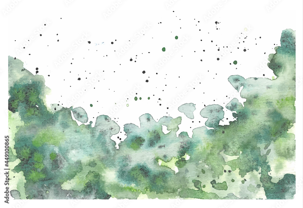 emerald green hand painted watercolor background