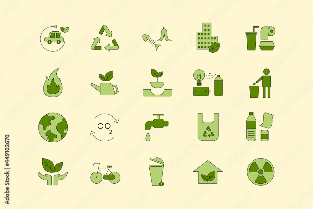 Environment icon design elements vector set Environment icon design elements vector set