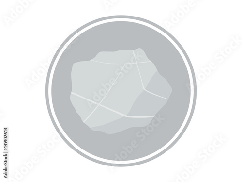 Limestone specimen. Sedimentary rock logo.