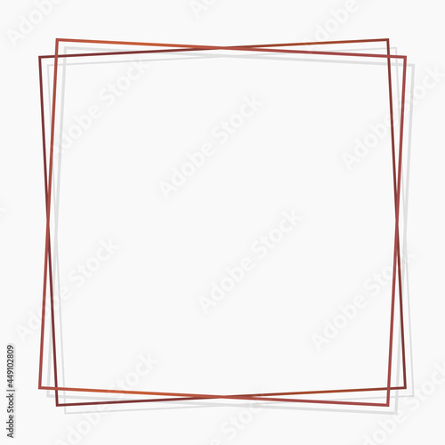 Square bronze frame on white background vector