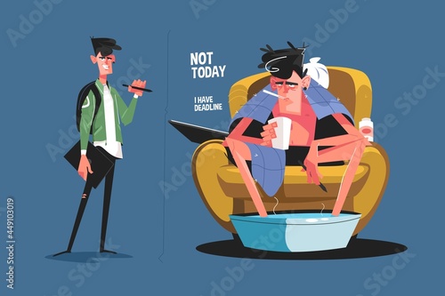 Graphic designer catch cold