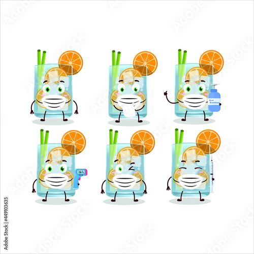 A picture of caipirinha cartoon design style keep staying healthy during a pandemic. Vector illustration