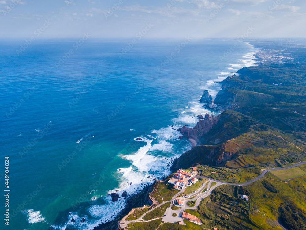 View of the Atlantic Ocean from Cape Roca (Cabo da Roca) - most westerly point of the Eurasian continent, Portugal