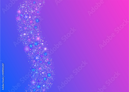 Neon Texture. Violet Laser Tinsel. Retro Prismatic Backdrop. Falling Effect. Bright Foil. Holographic Background. Glitter Art. Shiny Prism. Blue Neon Texture