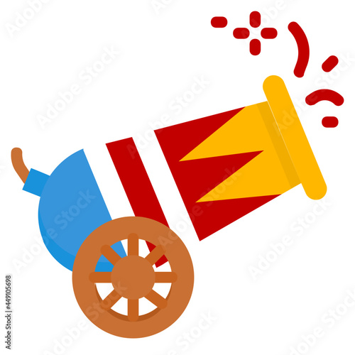 circus cannon flat icon