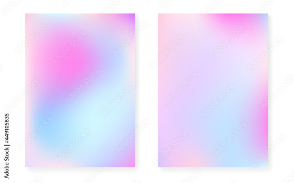 Holographic gradient background set with hologram cover. Holographic gradient background set with hologram cover.