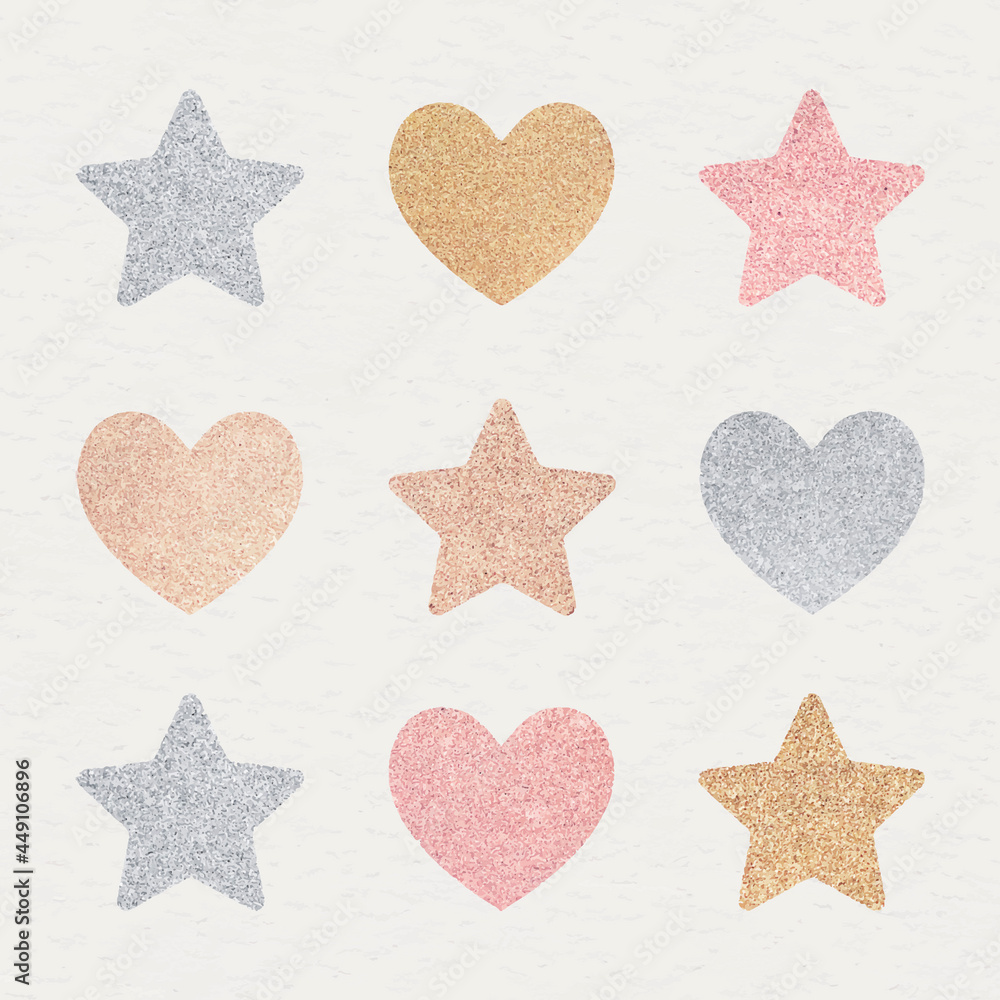 Gold Glitter Star Sticker Set