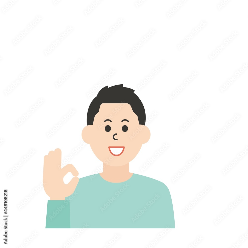 線のない若い男性のイラスト 線のない若い男性のイラスト